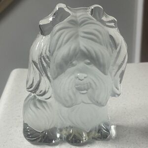 Viking Glass Hand Made Yorkshire Terrier Dog Figurine Paperweight Decor Sticker‎
